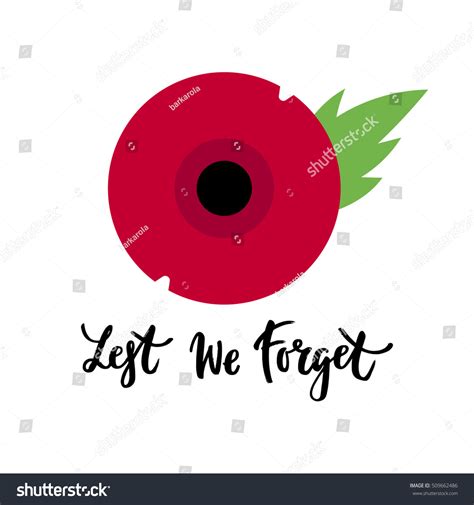 Vector Illustration Of A Bright Poppy Flower Remembrance Day Symbol