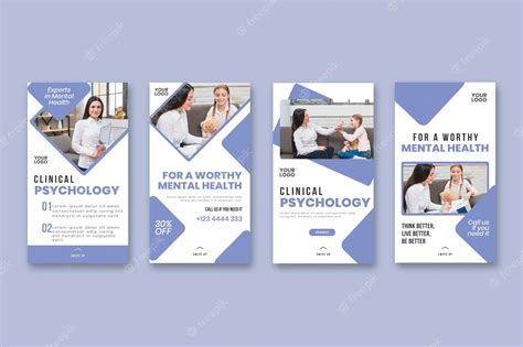 Premium Vector | Clinical psychology instagram stories template