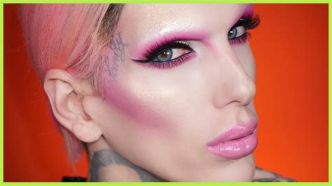 No Brows Pink Cut Crease Makeup Tutorial Jeffree Star Youtube