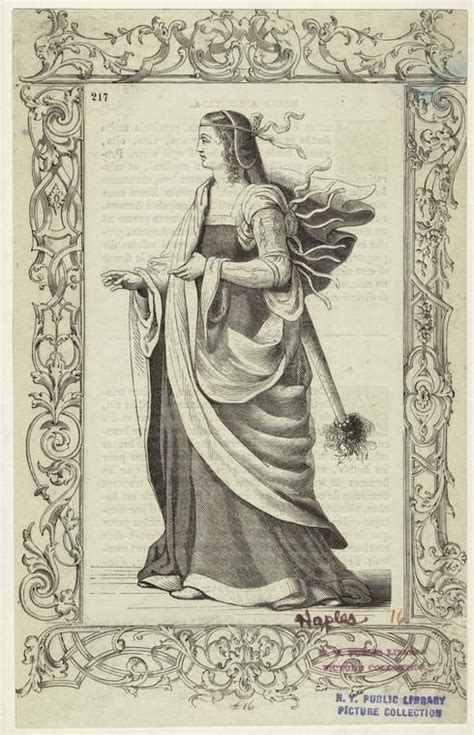 Woman Naples 14th Century Image Details Illustration Painting