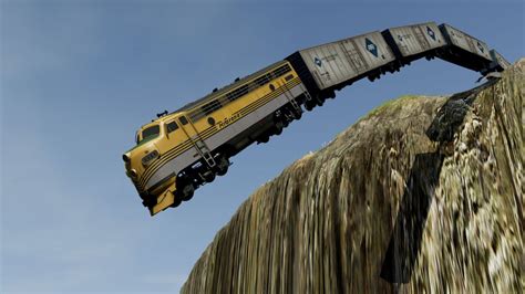 Trains Vs Cliff Crashes 3 Beamngdrive Beamng High Speed Youtube