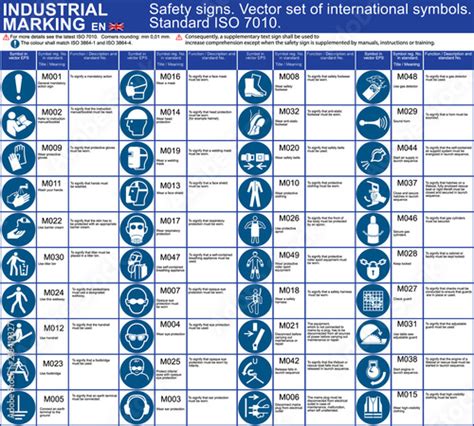 Set Of Vector Safety Iso Signs Symbols To Signify A Mandatory Action