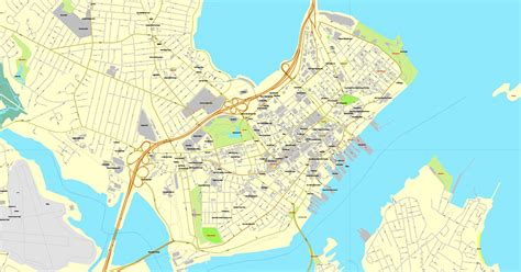 Portland Maine Us Exact Vector Street City Plan Map V309 Full