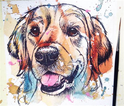 Golden Retriever Watercolor Painting By Tori Ratcliffe Art No 2251