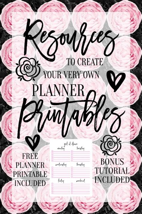 Resources To Create Your Own Planner Printables Free Planner