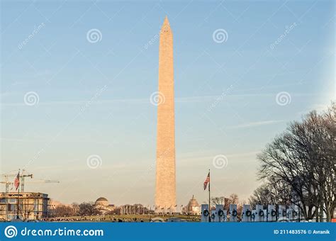 The Washington Monument At Sunset In Washington Dc Usa Historic