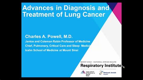 Advances In Diagnosis And Treatment Of Lung Cancer Youtube
