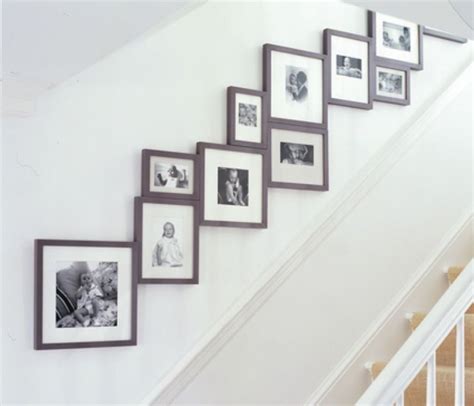 Frame Arrangement Wall Going Upstairs Option 2 Stairway Photo Wall