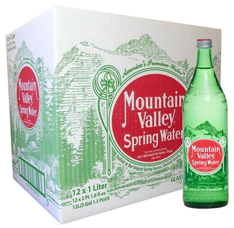 Mountain Valley Spring Water 1 Liter In Vintage Glass Bottle Spring