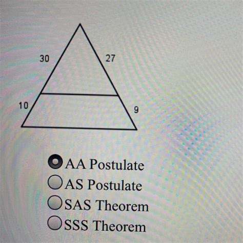 Which Theorem Or Postulate Proves The Two Triangles Are Similar The