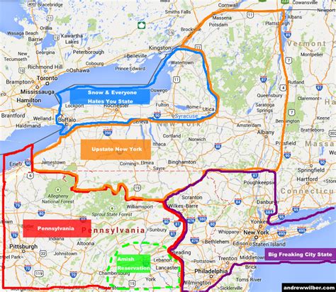 Road Map Of New York And Pennsylvania Map