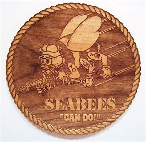 US Navy SEABEE Logo Wooden Fridge Magnet by WoodenWarbirds on Etsy