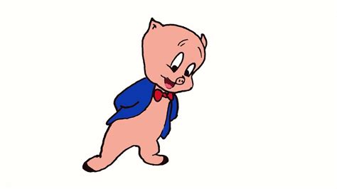 How To Draw Porky Pig Looney Tunes Youtube