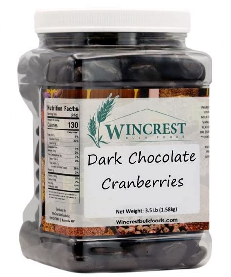 Wincrest Bulkfoods Wincrest Dark Chocolate Covered Cranberries 3 5 Lb Tub