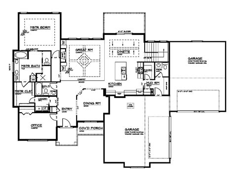 Plans with flex space and/or formal spaces. Ranch plan with dining room and large garage - HBC Homes