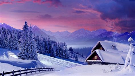 아름다운 겨울 자연 배경 화면시사