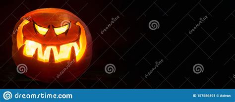 Halloween Pumpkin Smile And Scrary Eyes For Party Night Black