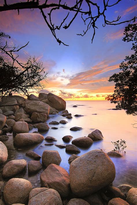 Rock On Sunset This Photo Take At Singkawang West Borneo Cool