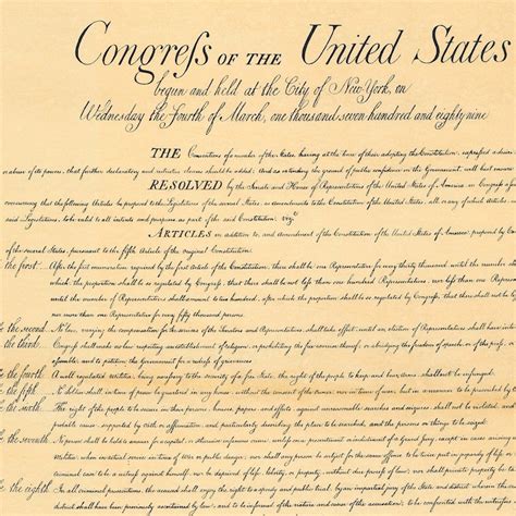 Original Bill Of Rights Replica Big 23 X 29 Parchment Poster