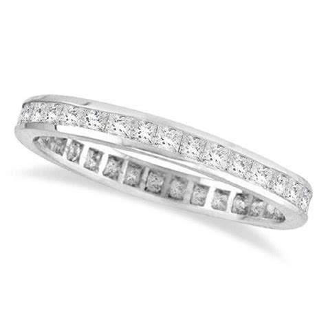 Princess Cut Diamond Eternity Ring Band 14k White Gold