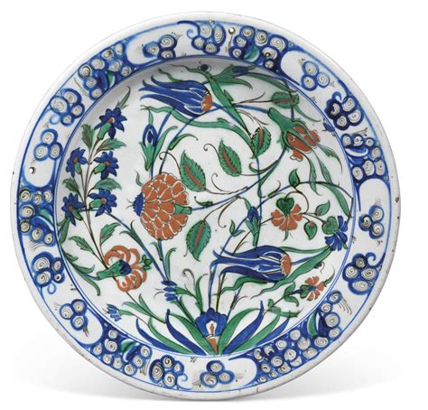 An Iznik Pottery Dish Ottoman Turkey Late Th Century Dish All