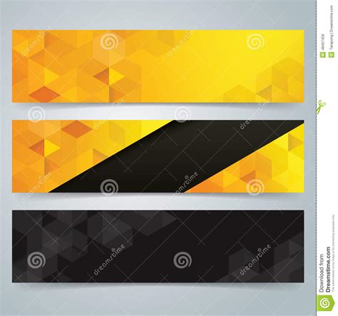 Collection Banner Design Yellow And Black Background Stock Vector