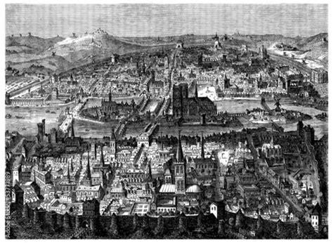 Paris View 16th Century Buy This Stock Illustration And Explore