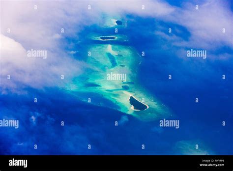 Aerial View Of Atolls In The Ocean Maldives Stock Photo Alamy