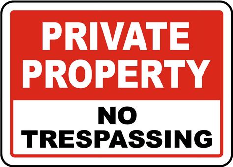 Vinyl Stickers Private Property No Trespassing Sign 2 Safety And Warning Warehouse Signs