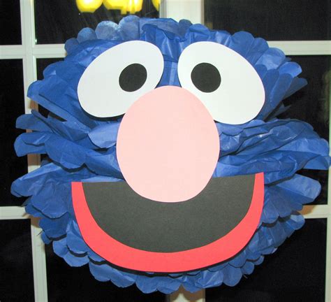 Blue Monster Tissue Paper Pompom Kit Inspired By Grover From Sesame