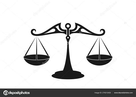 Balance Scales Icon Isolated Silhouette Image Balance And Justice