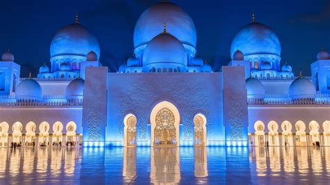 Sheikh Zayed Mosque Night Abu Dhabi United Arab Emirates Uhd 4k