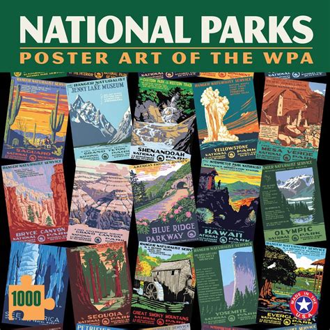 national parks wpa 1000 puzzle printed in usa national park posters poster art national parks