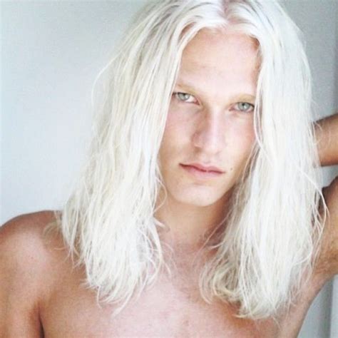 Male Model Harrison Field Guys Long White Hair Long