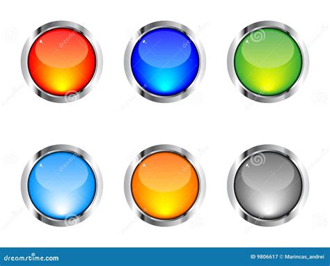 Shiny Web Buttons Stock Vector Illustration Of Cool Circle 9806617