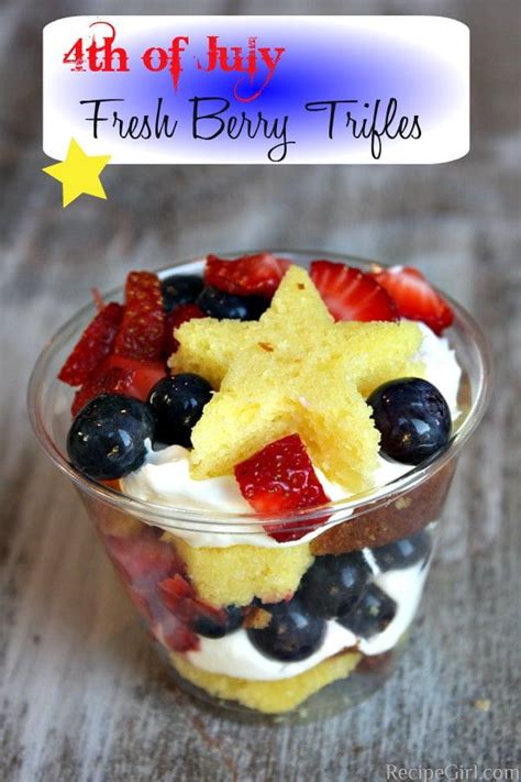 Here's a perfect addition to your summer fruit salad ideas and 4 th of july desserts recipe list. 4th of July Fresh Berry Trifles | Berry trifle, Food, Fresh fruit recipes