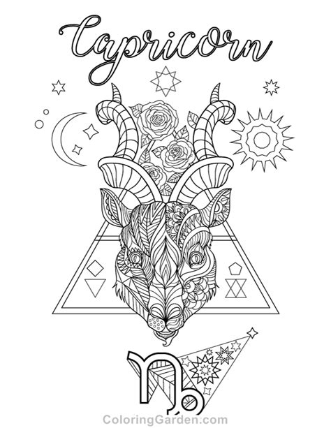 Color in this picture of an libra and others with our library of online coloring pages. Capricorn Adult Coloring Page