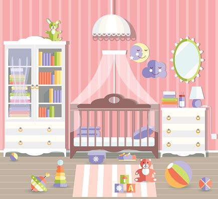 Freebies for drawing, background, free materials 100. 赤ちゃん女の子部屋の家具スタイリッシュなかわいいピンク色 ...