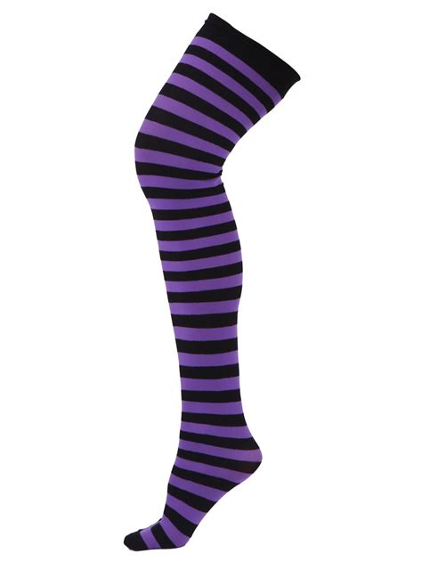 Hde Womens Plus Size Striped Stockings Thigh High Over The Knee Otk