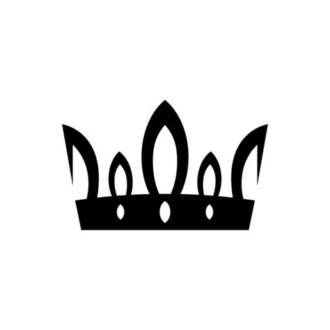 Ornate Black Crown Icon With Curvy Arched Lines Flat Isolated