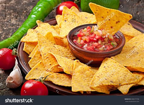 Mexican Nacho Chips Salsa Dip Bowl库存照片208277758 Shutterstock