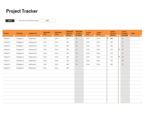 Project Tracking Template Free Word Templates