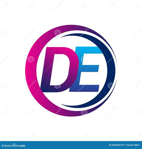 Initial Letter Logo De Company Name Blue And Magenta Color On Circle