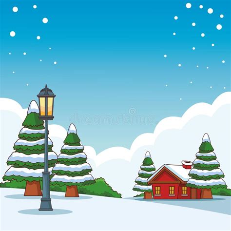 Download Park with snow cartoon stock vector. Illustration of style - 134872499