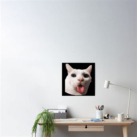 Funny Cat Lips Meme Poster For Sale By Mo91 Redbubble