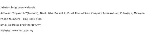 Ds hishammuddinho di jabatan imigresen putrajaya. Jabatan Imigresen Malaysia Address, Contact Number of ...