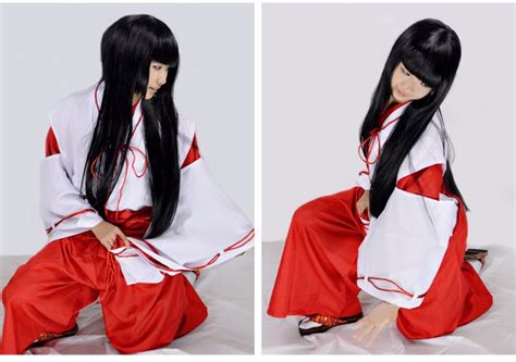 Anime Inuyasha Higurashi Kagome Kimono Cosplay Costume Kikyo Full Set