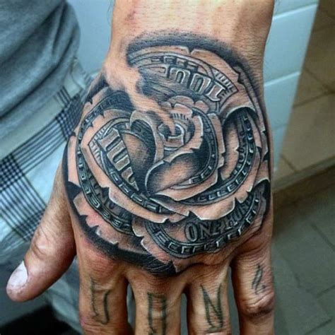Small rose tattoo on the right hand. Top 81 Money Rose Tattoo Ideas -2021 Inspiration Guide