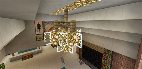 I think it would be very cool if there were ceiling lights in mineccraft, i like using sea lanterns and glowstone lamps but they make my. Minecraft Chandelier Lighting | Minecraft light, Minecraft ...
