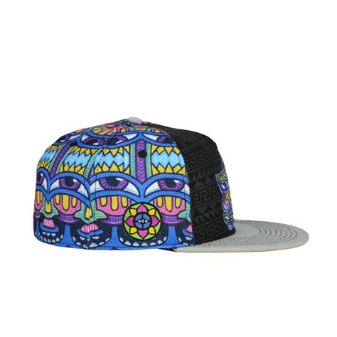 Chris Dyer Harmoneyes Blue Pattern Fitted Hat Positive Creations